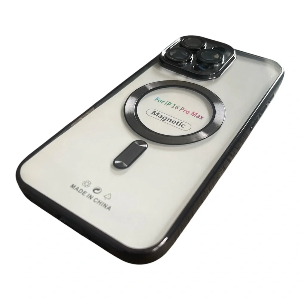 Luxury iPhone 16 Pro Max Magnetic Titanium Phone Case in Black